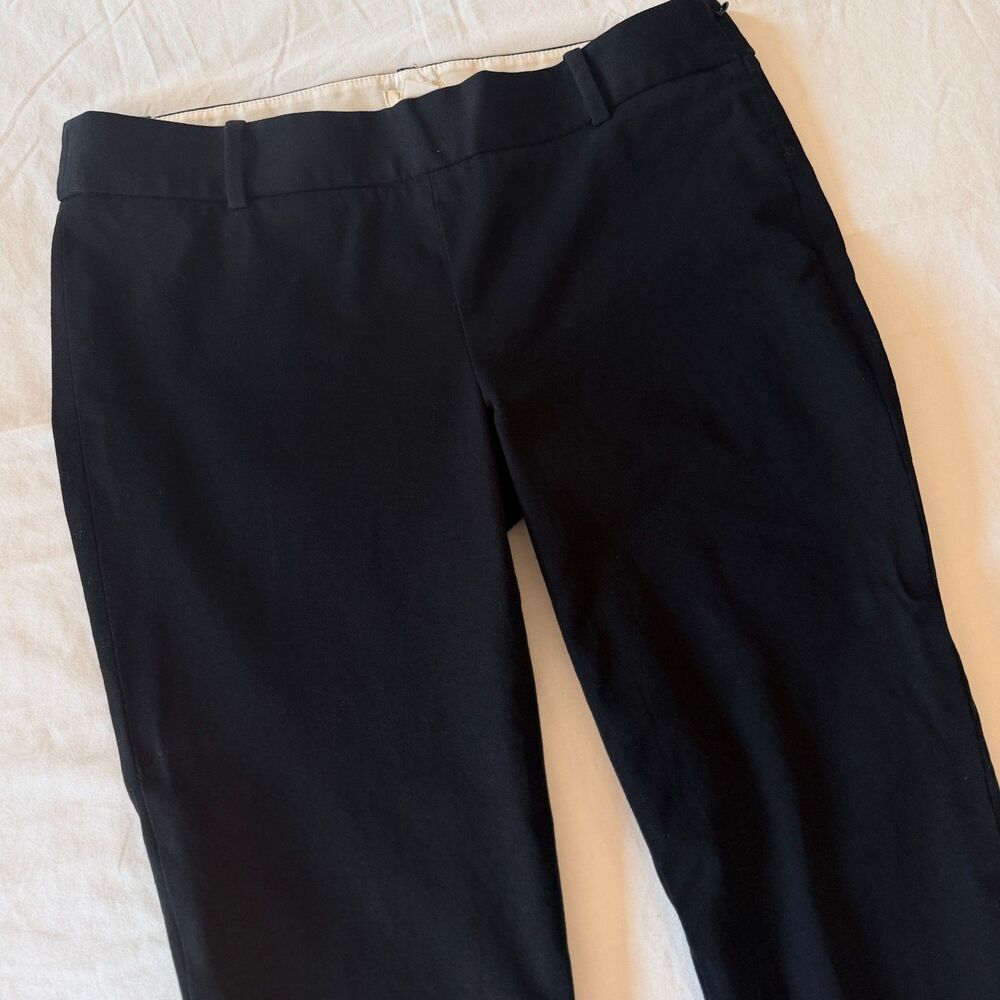 J.Crew Stretch Black Dress Pants Womens Size 8 Side Zip Slim Ankle Trousers